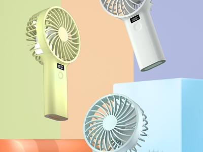 Hand-held electric fan 3d model