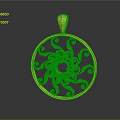 Elegant Gold Circular Pendant With Intricate Spiral Patterns And Decorative Center