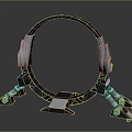 Futuristic Metallic Circular Ring Structure With Mechanical Support Legs And Base Platform