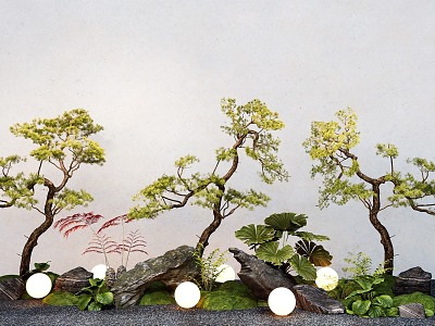 Landscape Tree Pine Tree Landscape Stone Micro Terrain Landscape Tree model