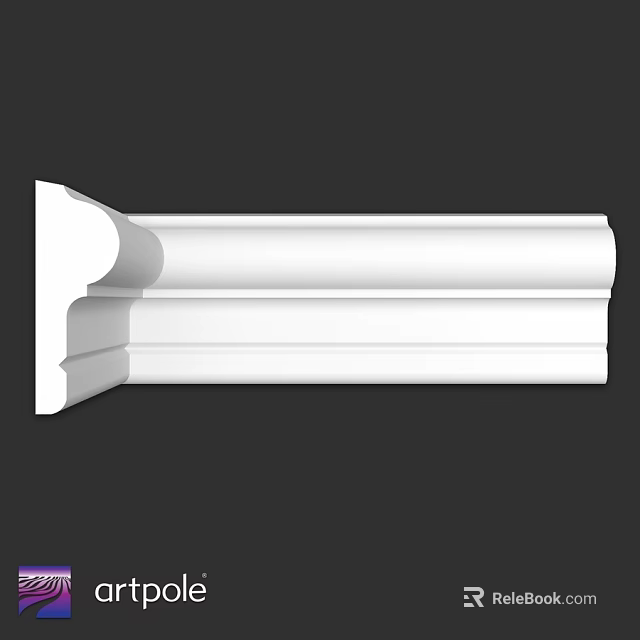 White Decorative Architectural Molding Component with Smooth Surface and Classic Design 3d model 