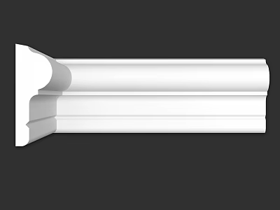 White Decorative Architectural Molding Component with Smooth Surface and Classic Design 3d model