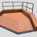 Variety of Wooden Skateboard Ramps Rails and Platforms for Skate Park