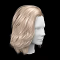 Human Head 3D Model Featuring Blonde Long Wavy Hair And White Facial Structure