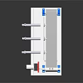 Industrial Metal Equipment Featuring Multi Layer Structure Blue Red Components And Rolling Wheels