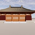Ancient Chinese Architecture With Traditional Tiled Roof Red Walls And Wooden Doors