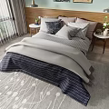 Cozy Modern Double Bed With Wooden Headboard Bedside Tables And Window View