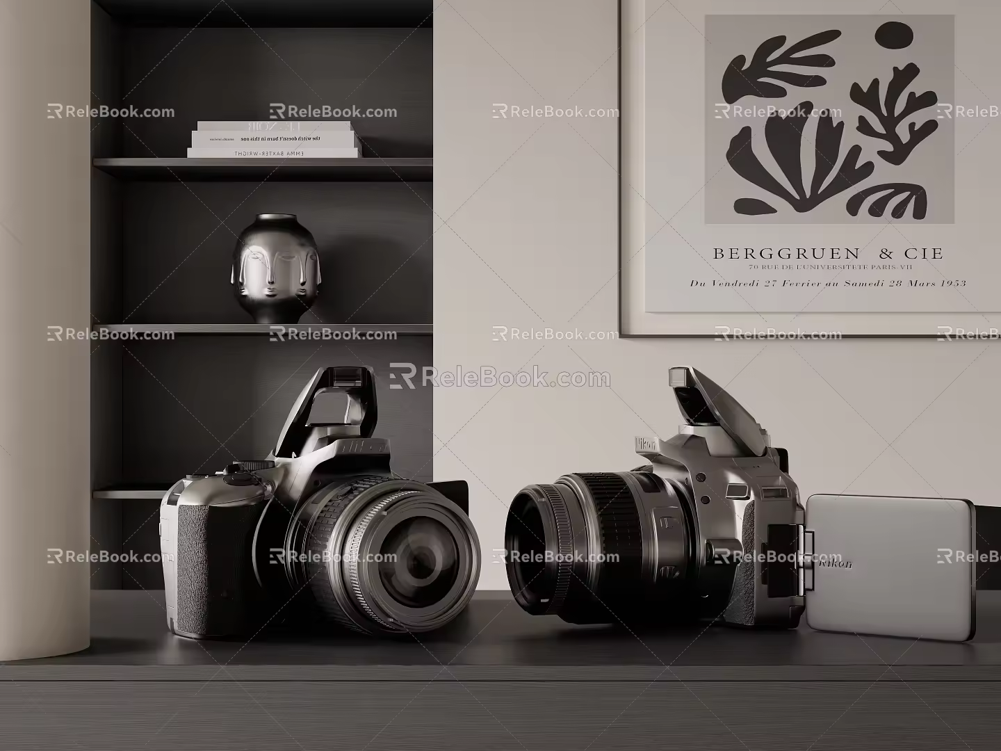 modern camera slr camera digital camera photographic equipment 3d model