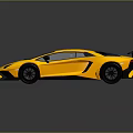 Golden Sports Car With Sleek Body Black Wheels And Rear Spoiler Design