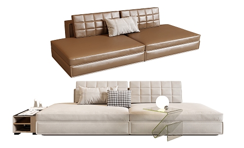 Modern double sofa 3d model