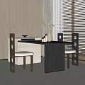 Modern Dining Table Chair Combination Dining Table Chair 3d model