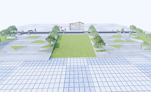 Modern Step Landscape 3d model