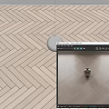 Light Gray Wooden Flooring With Herringbone Pattern And Metallic Sphere Decorative Design