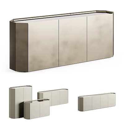 Sleek Modern Console Cabinet and Side Cabinet for Home Entryway Storage Solutions 3d model