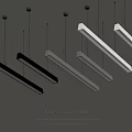 Modern Long Strip Pendant Lights Black And White Hanging Decorative Lighting Fixtures