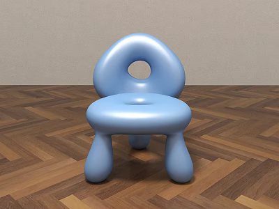 Modern Children's Chair Backrest Chair Rest Stool Q Version Children's Furniture Plastic Stool Special-Shaped Furniture Thick Leg Stool 3d model