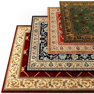 European-style square carpet 3d model