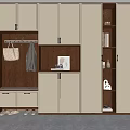 Middle style shoe cabinet 3d model