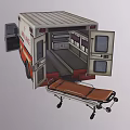 Red And White Ambulance Emergency Medical Vehicle With Exterior Lights And Rescue Design