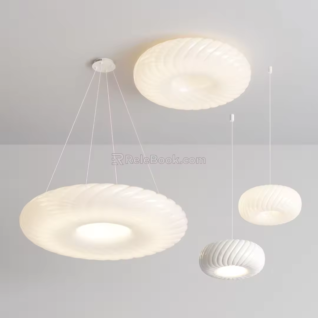 Cream wind lamp combination bedside chandelier restaurant chandelier ceiling lamp net red lamps 2023 new lamp 3d model