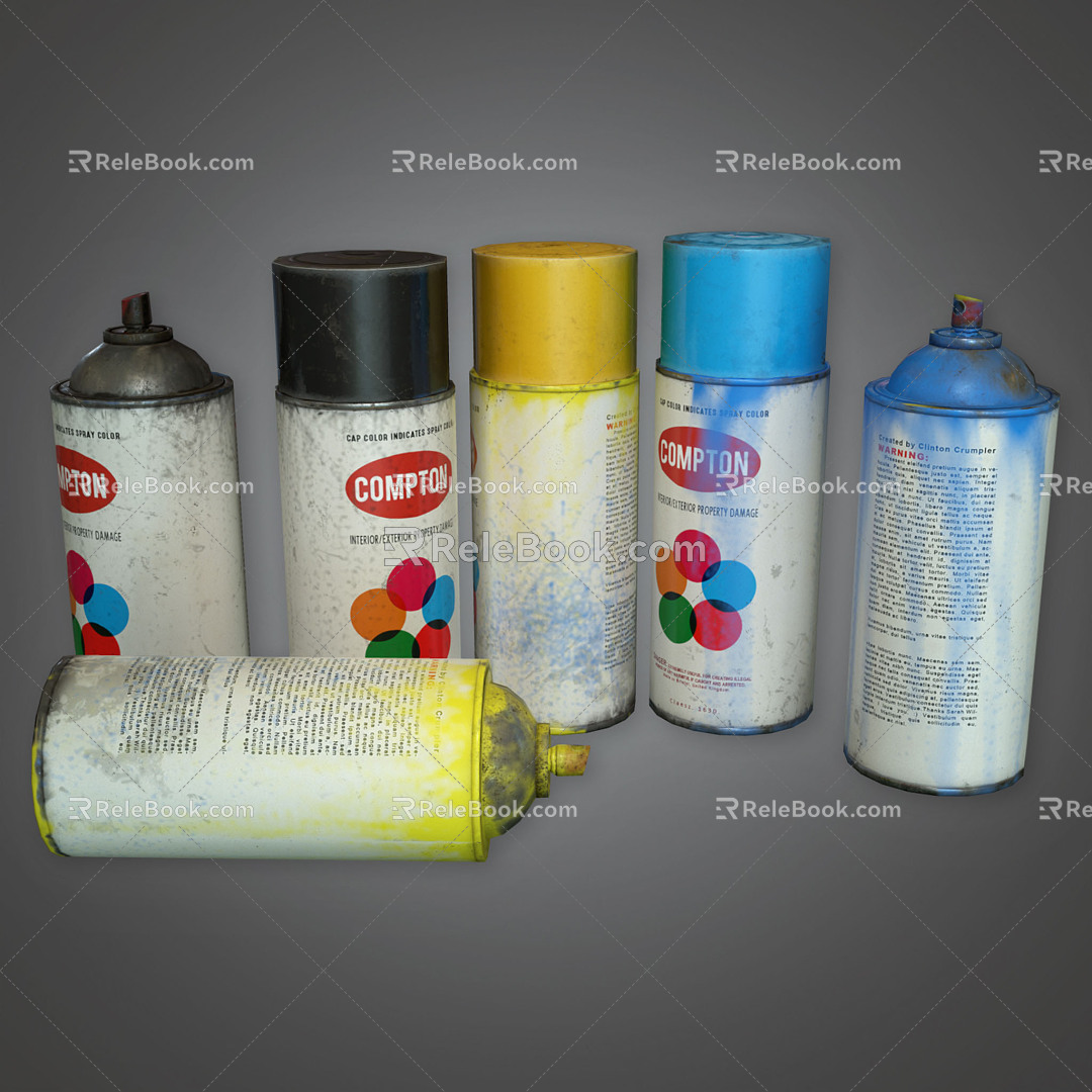 Modern sprayer spray paint can 3d model