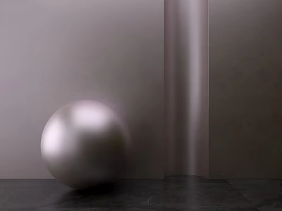 Minimalist Sculpture With Metallic Sphere And Column 3d model Minimalist Sculpture With Metallic Sphere And Column 3d model