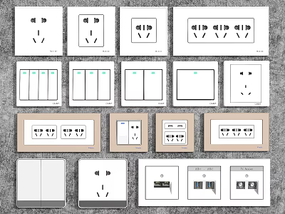 Various Modern Electrical Switch Panels With Different Socket And Switch Designs For Home Use 3d model