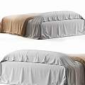 Neatly Made Double Bed with Brown Blanket White Sheets and Soft Pillows