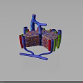 3D Rendering of Skin Organ Structure Showing Hair Follicles Layers and Vessels