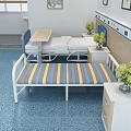 Modern Bed Color Stripe 3d model