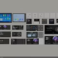 Modern Multifunctional Smart Switch Panels With Digital Displays Temperature And Time Control