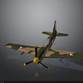 Camouflage Aircraft Model with Yellow Propeller and Red White Tail Fin for Space Exploration