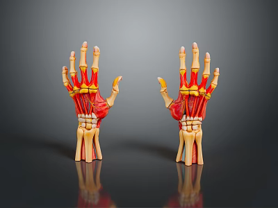 Detailed Human Hand Organ Skeletal Structure And Muscle Anatomy 3D Model 3d model