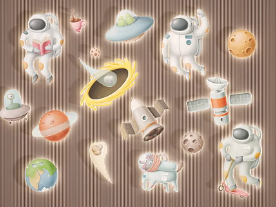 Modern Wall Decorations Spaceman Cartoon Wall Decorations 3d model