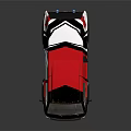 Modern Off Road Truck With Red Black White Geometric Design And Large Wheels