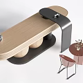 Modern Minimalist Table And Chair Set With Wooden Top Pink Chairs And Metal Frame