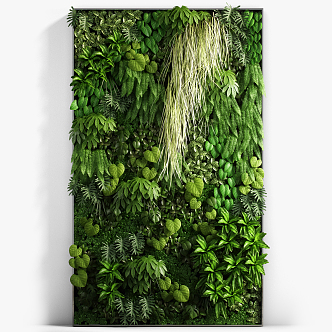 Modern green plant wall plant background wall 3d model