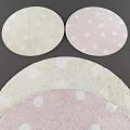 Modern Round Rugs With Concentric Circles Dot Patterns And Textured Design 3d model