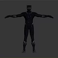 Black Panther 3D Character Model Standing With Arms Outstretched In Dark Suit