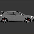 Sleek White Sporty Hatchback With Black Roof Rear Spoiler And Stylish Rims