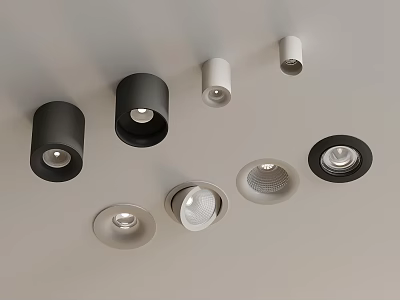 Modern Ceiling Recessed Lights Black White Different Styles Design And Illumination 3d model