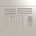 Plaster line column head foot line 3d model
