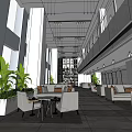 Modern Hotel Lobby Rest Waiting Area Service Reception Area Exhibition Hall 3d model