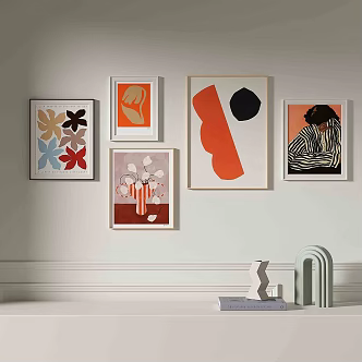Modern minimalist abstract decorative painting 3d model