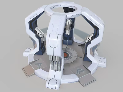 Smart Machine With Circular Design Mechanical Arms And Futuristic Metallic Structure 3d model