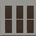 Dark Wooden Cabinet Doors Neatly Arranged On Light Colored Background Wall