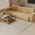 Three-seat sofa 3d model