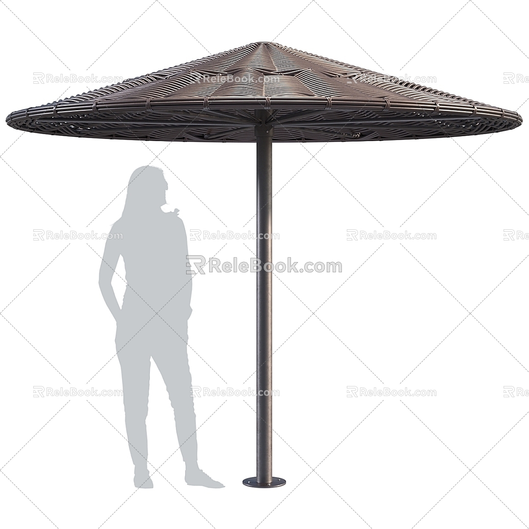 Modern gardening sketch beach outdoor sunshade umbrella travel 3d model