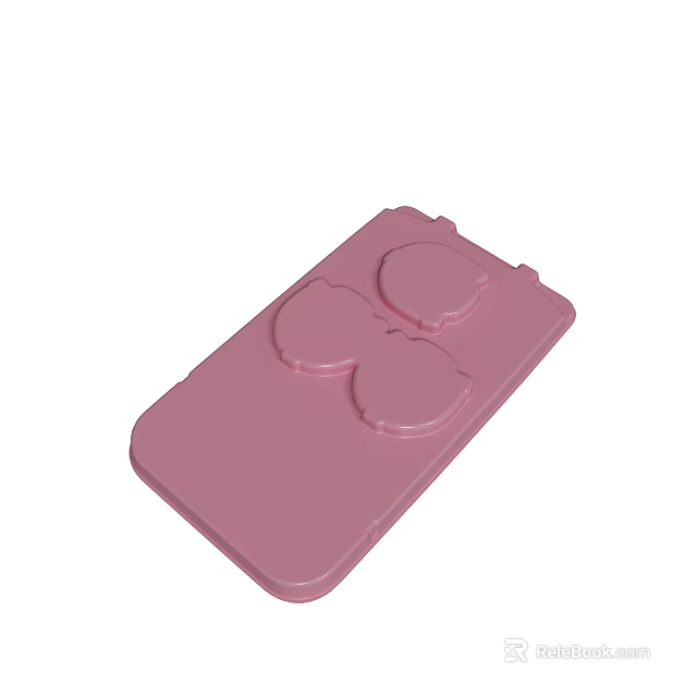 Stylish Pink Phone Case With Three Heart Shaped Patterns For Mobile Use 3d model