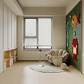 Modern Entertainment Room Interior With Cozy Chair Creative Wall Art And Cabinets